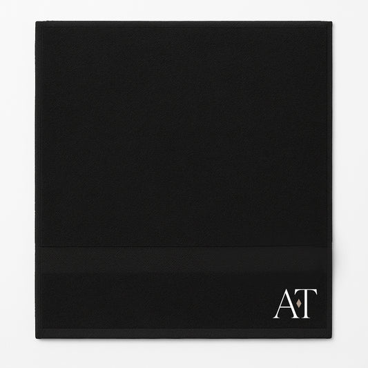 Black Branded Bath Sheet