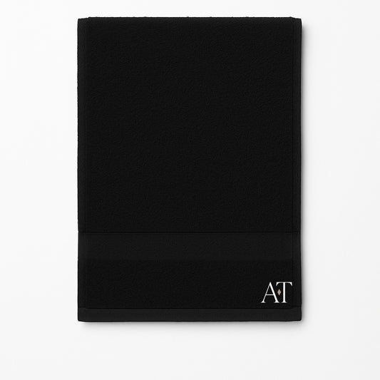 Black Branded Hand Towel