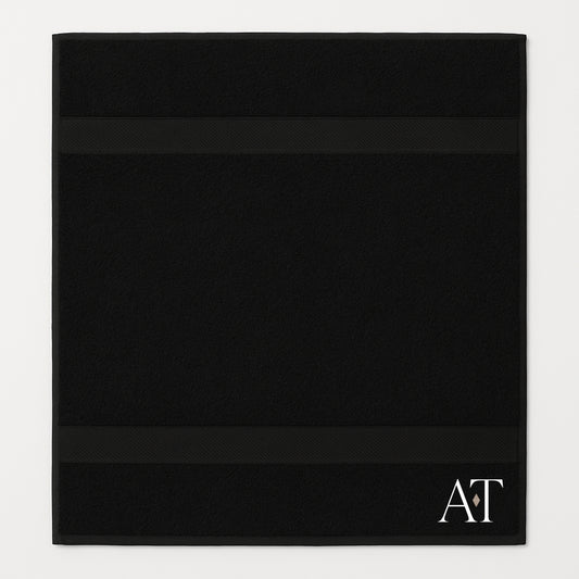 Black Branded Standard Towel